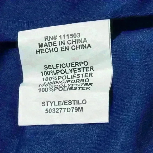 Luxology Women's Floral Cold Shoulder Dress Size 12 Navy Blue Short Sleeve - Picture 5 of 9